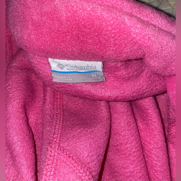 Columbia Zip up Jacket Pink Fleece Youth/girls Xtra Large 18/20 or women’s S/M - Picture 5 of 5